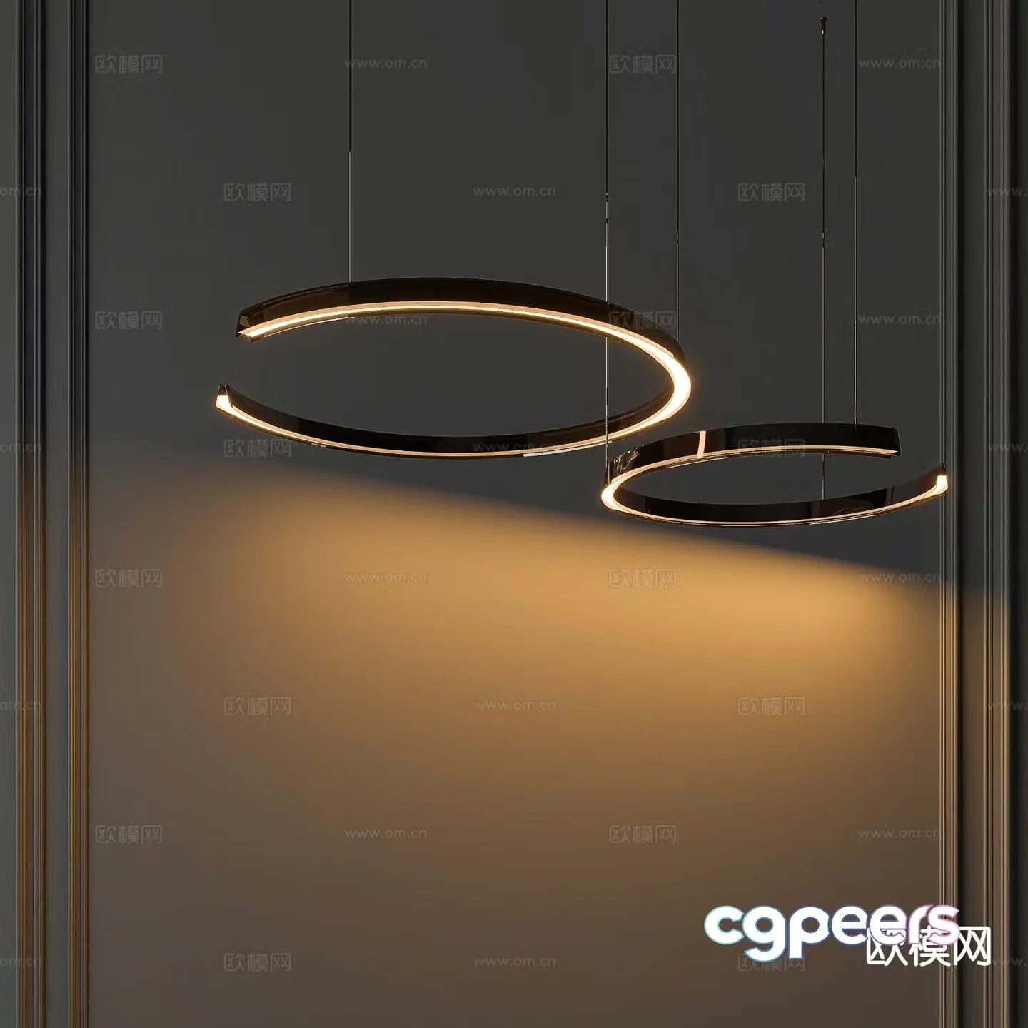 Creative chandelier ring chandelier 3d model