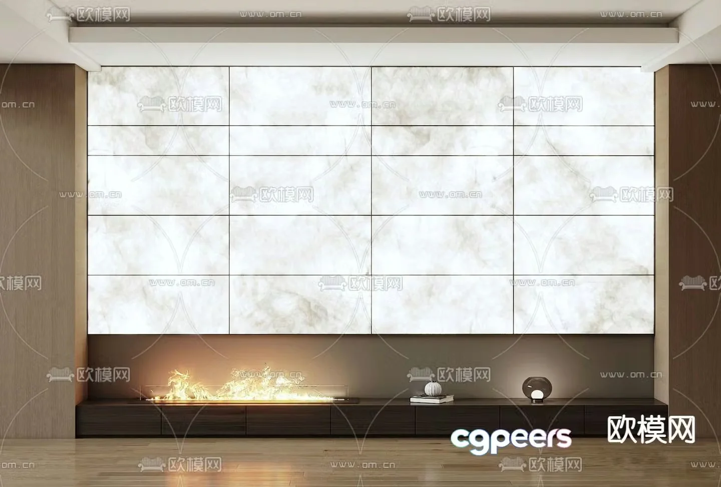 Modern glowing background wall 3d model