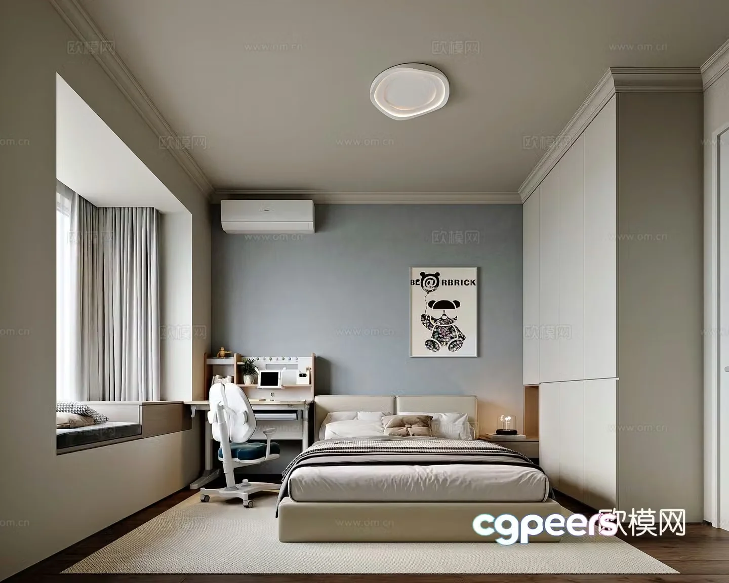 Modern style home bedroom 3d model