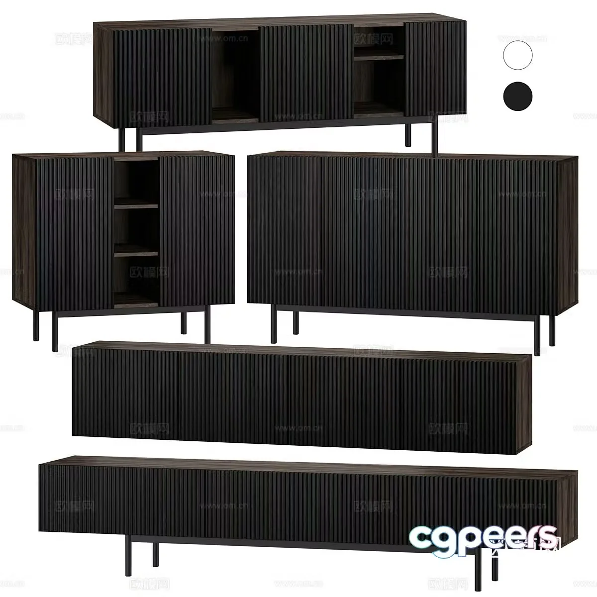 Modern Italian TV cabinet side cabinet low cabinet 3d model