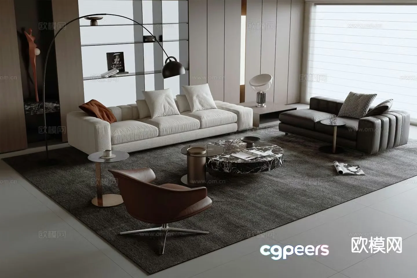 Italian sofa modular sofa 3d model