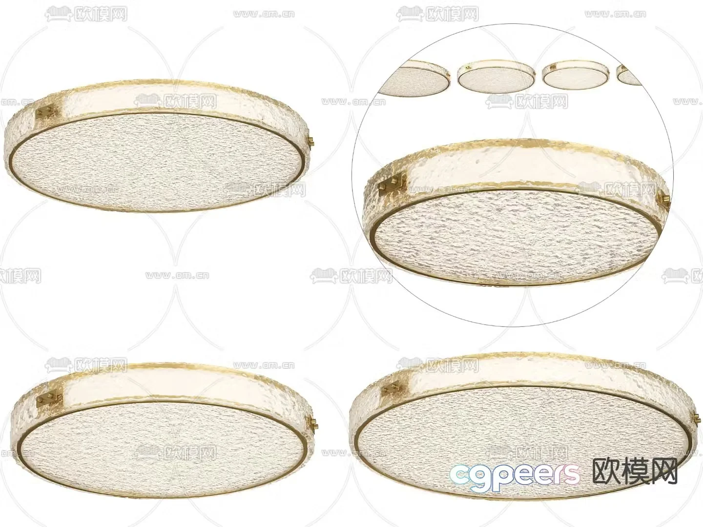 Light luxury ceiling lamp Water-patterned ceiling lamp 3D model