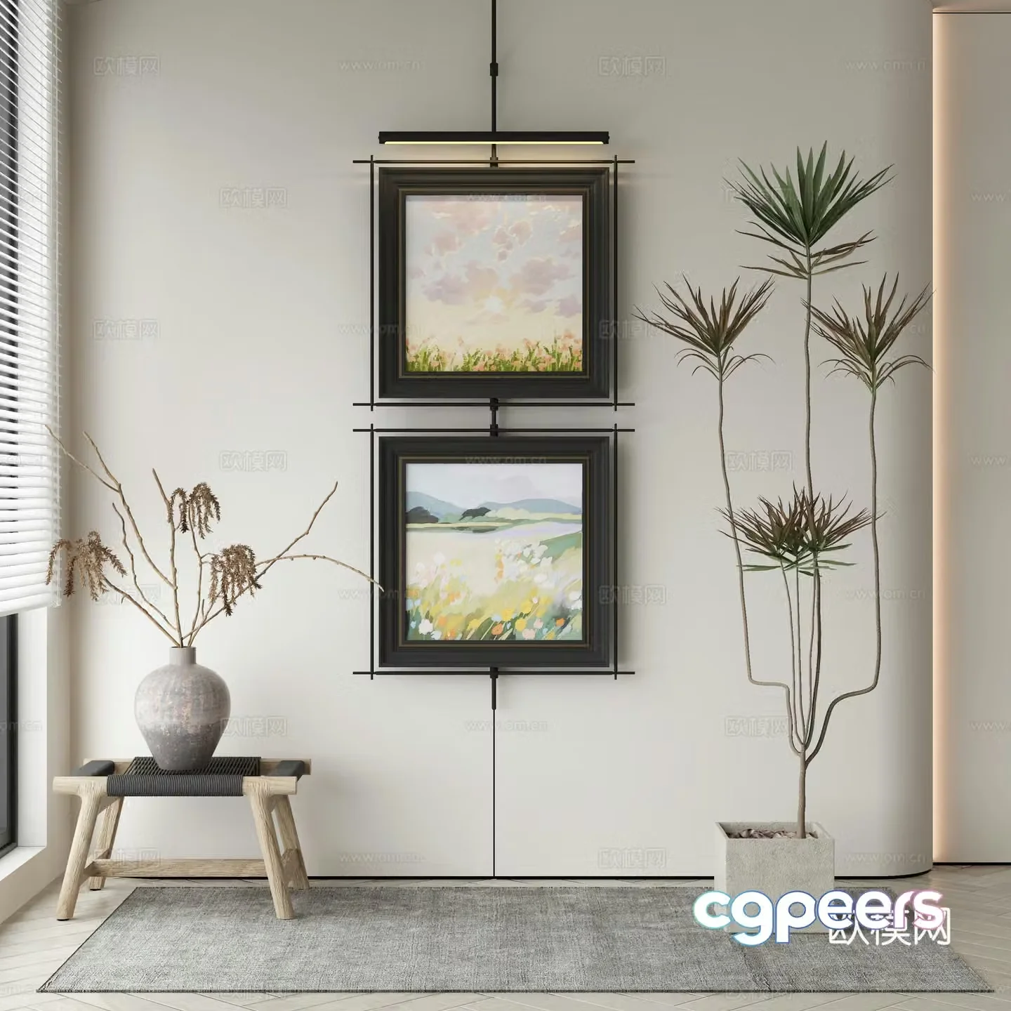 Wasabi hanging painting oil painting 3d model