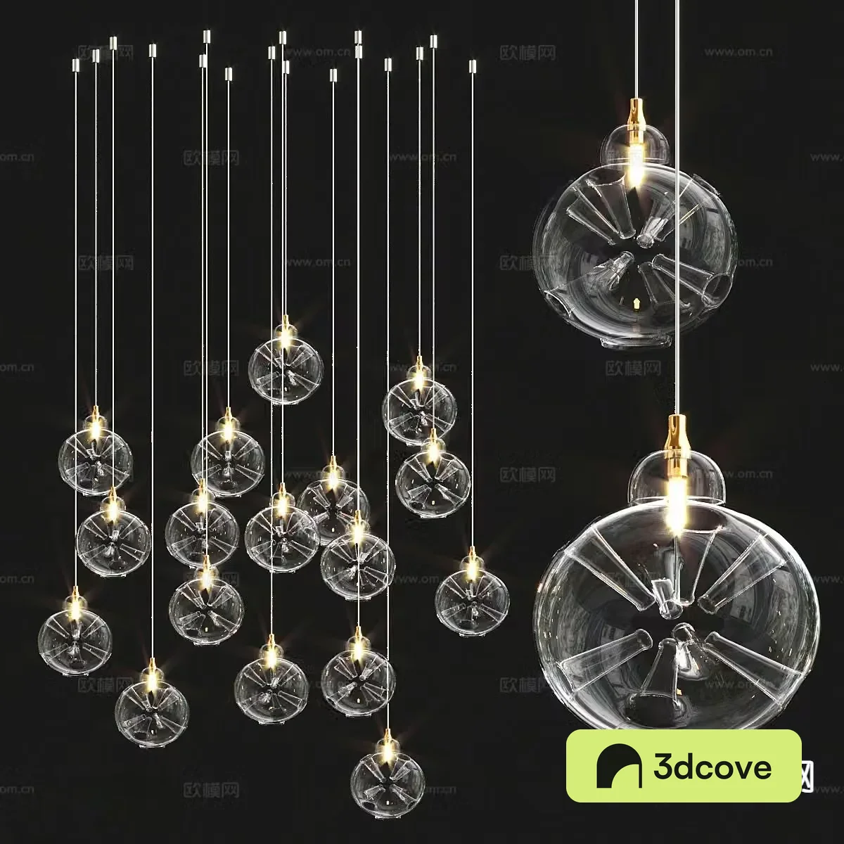 Light luxury chandelier glass chandelier