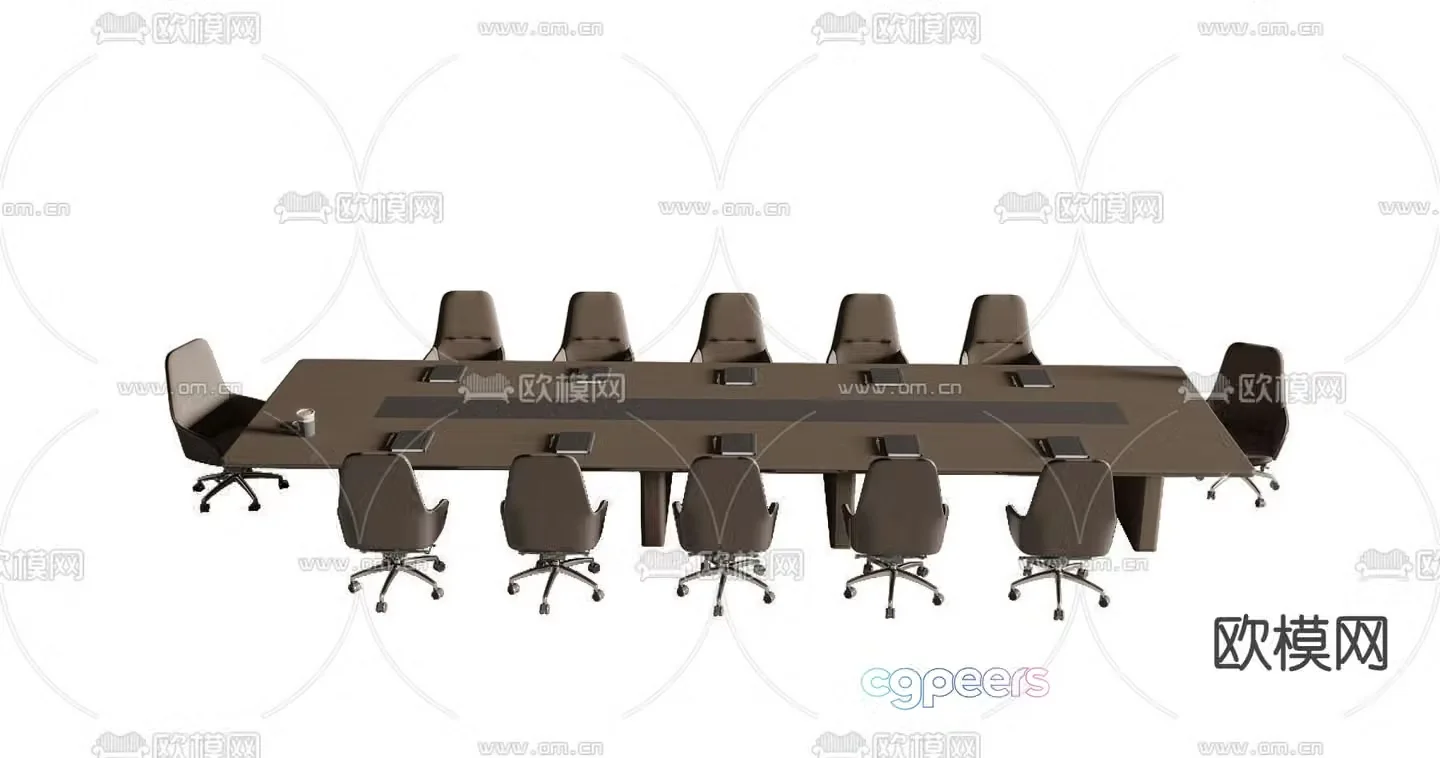 Long conference table conference table 3d model