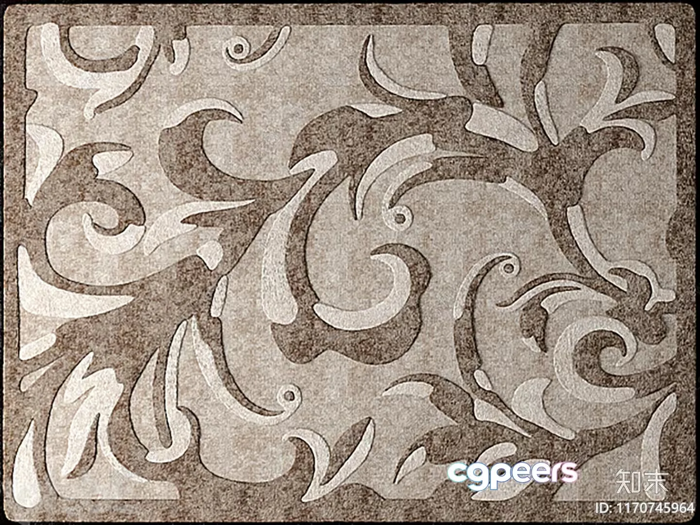 The Main Subject In This Image Is A Rug With A Floral Pattern 3D Model – 22777 – VRAY Render