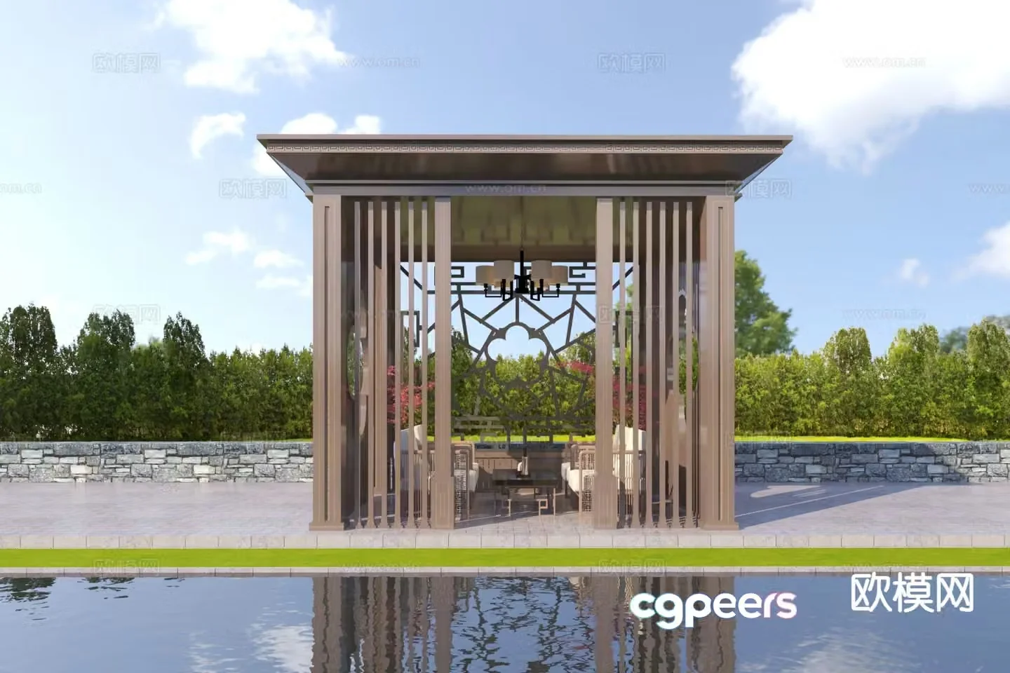 New Chinese style pavilion landscape pavilion pavilion 3d model