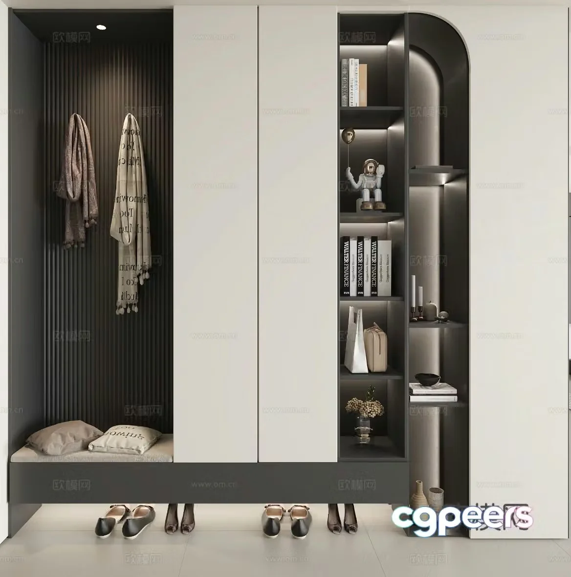Modern shoe cabinet 3d model