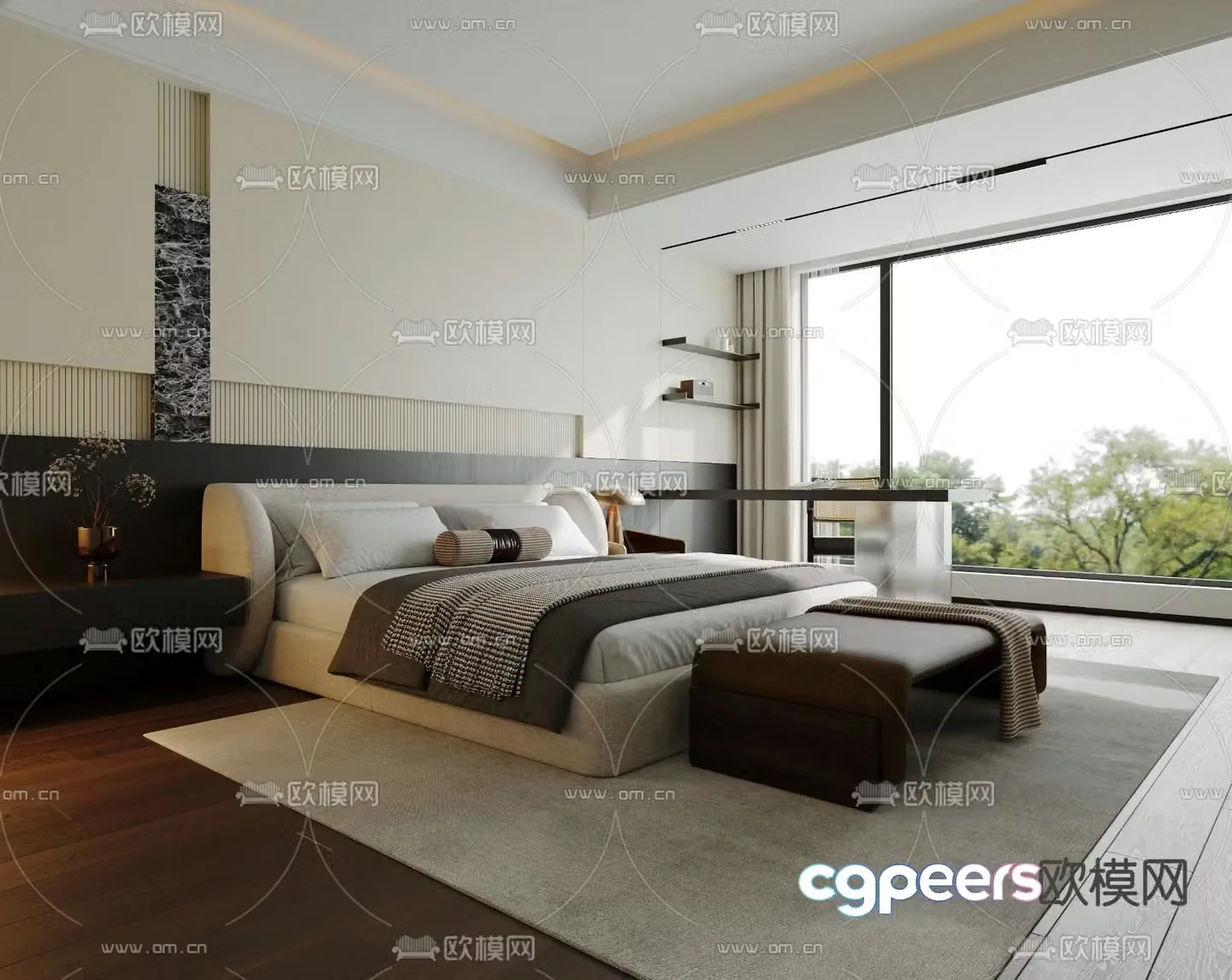 Minimalist bedroom master bedroom 3d model