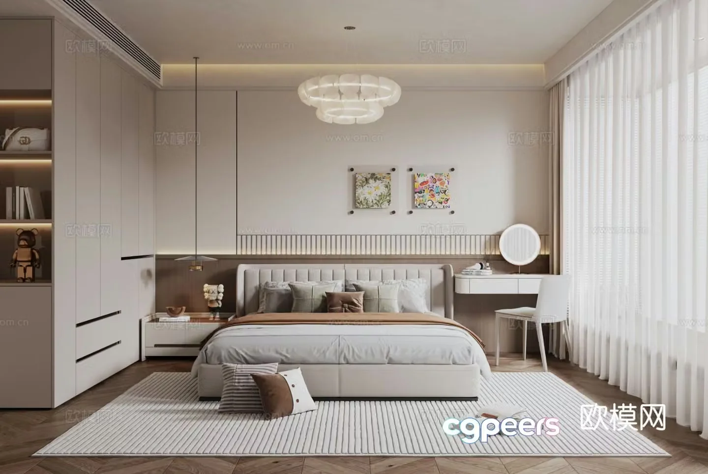 Modern bedroom master bedroom 3d model
