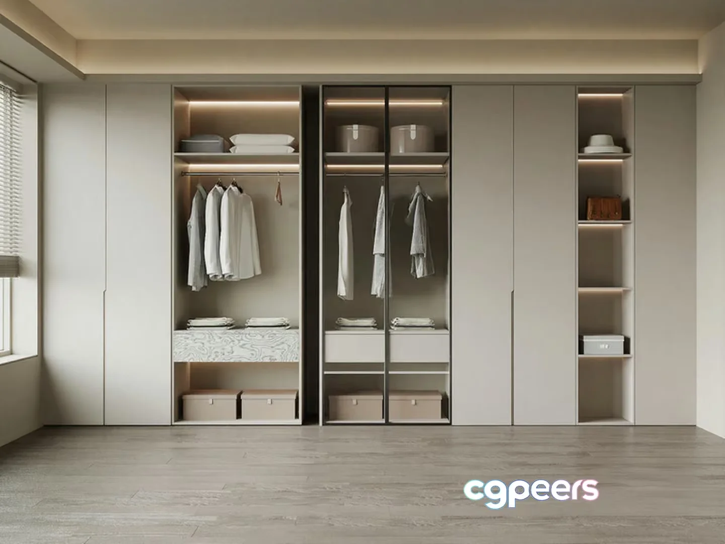 Modern White Closet 3D Model – 13600 – VRAY Render