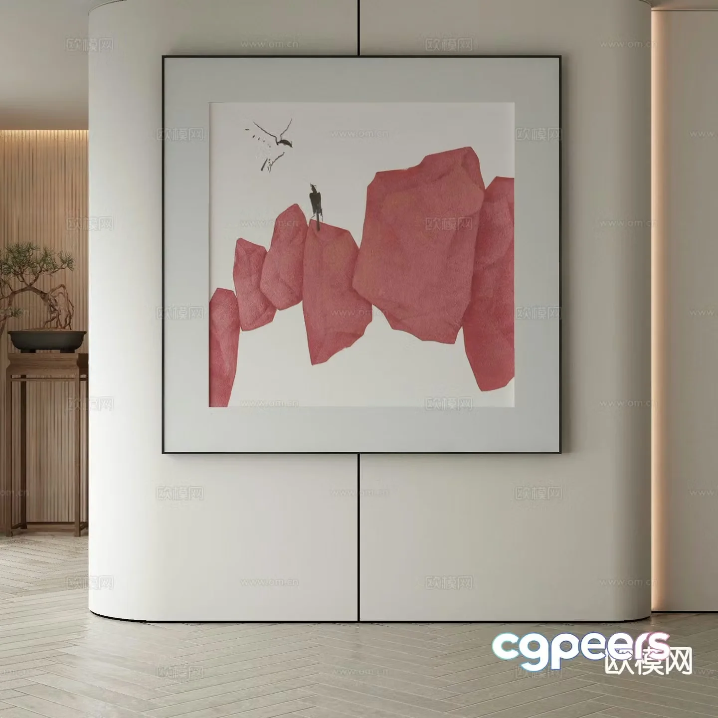 New Chinese style decorative painting abstract painting 3d model