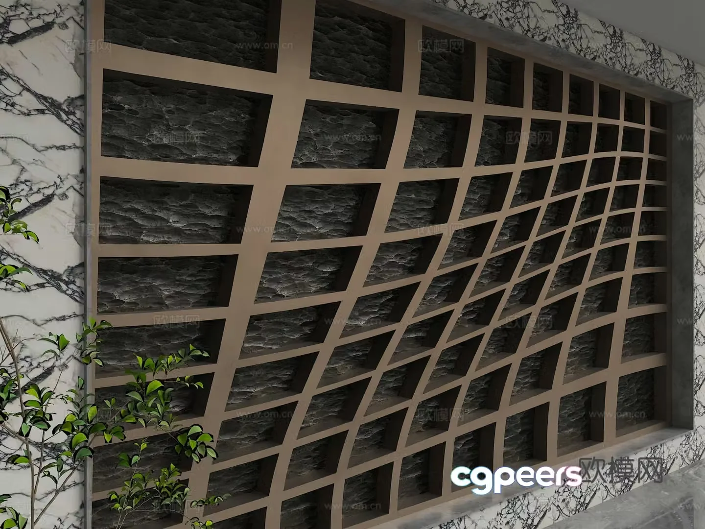 Modern background wall 3d model
