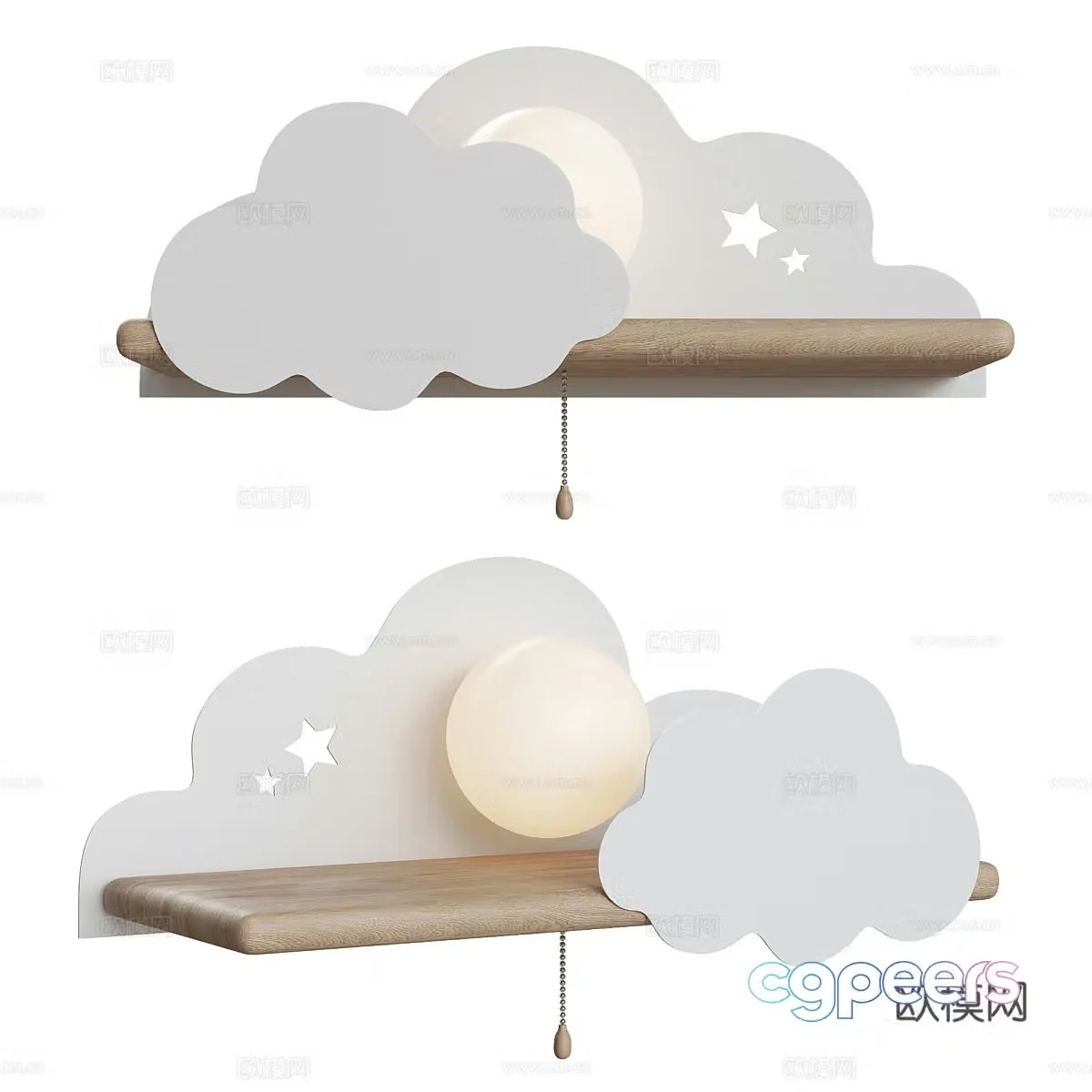 Modern Children Loft Concept Wall Cloud Light 3D Model