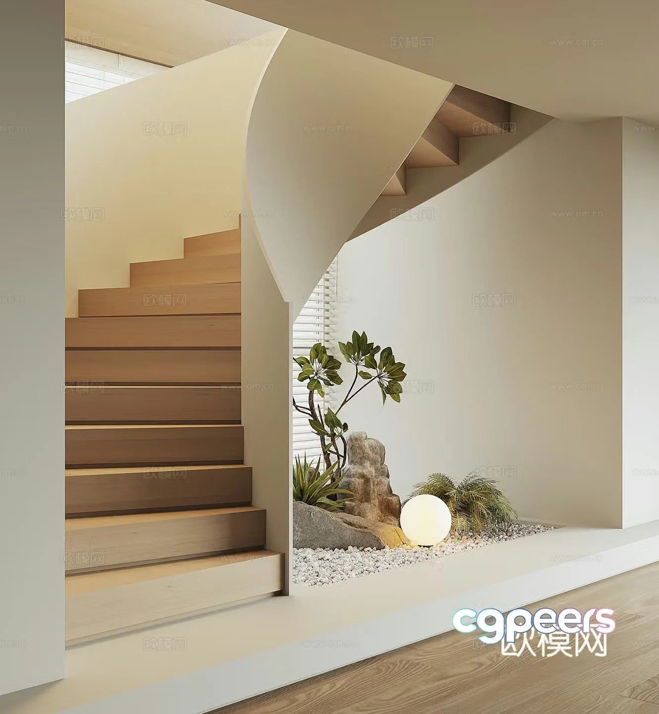 Modern spiral staircase 3d model