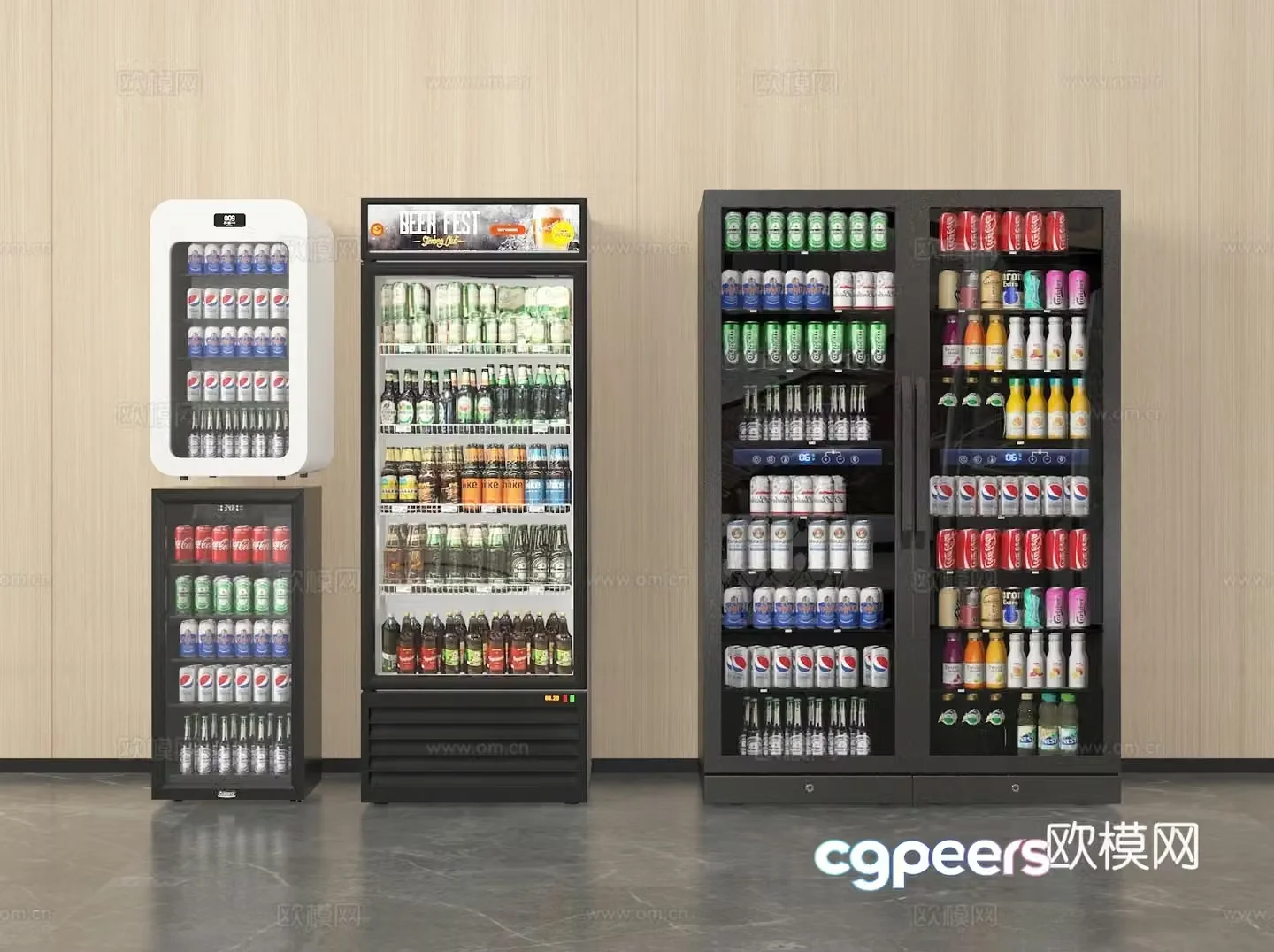 Beverage cabinet cold drink cabinet refrigerator freezer 3D model