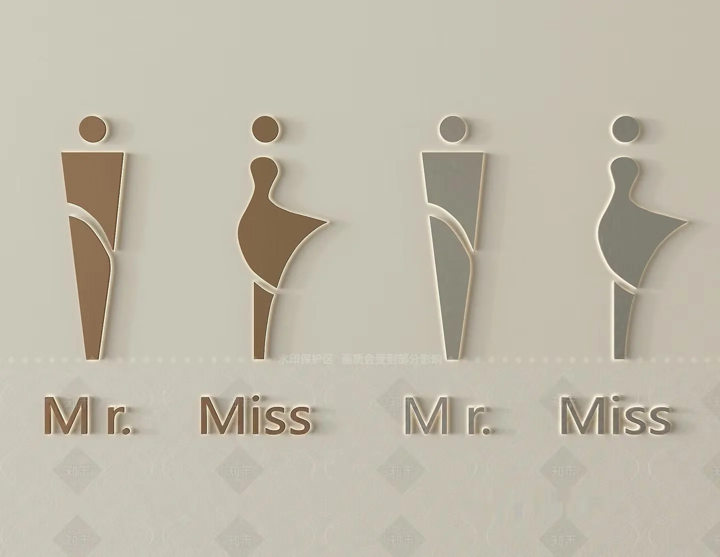A Sign With Mr. And Miss Symbols 3D Model – 12780 – VRAY Render