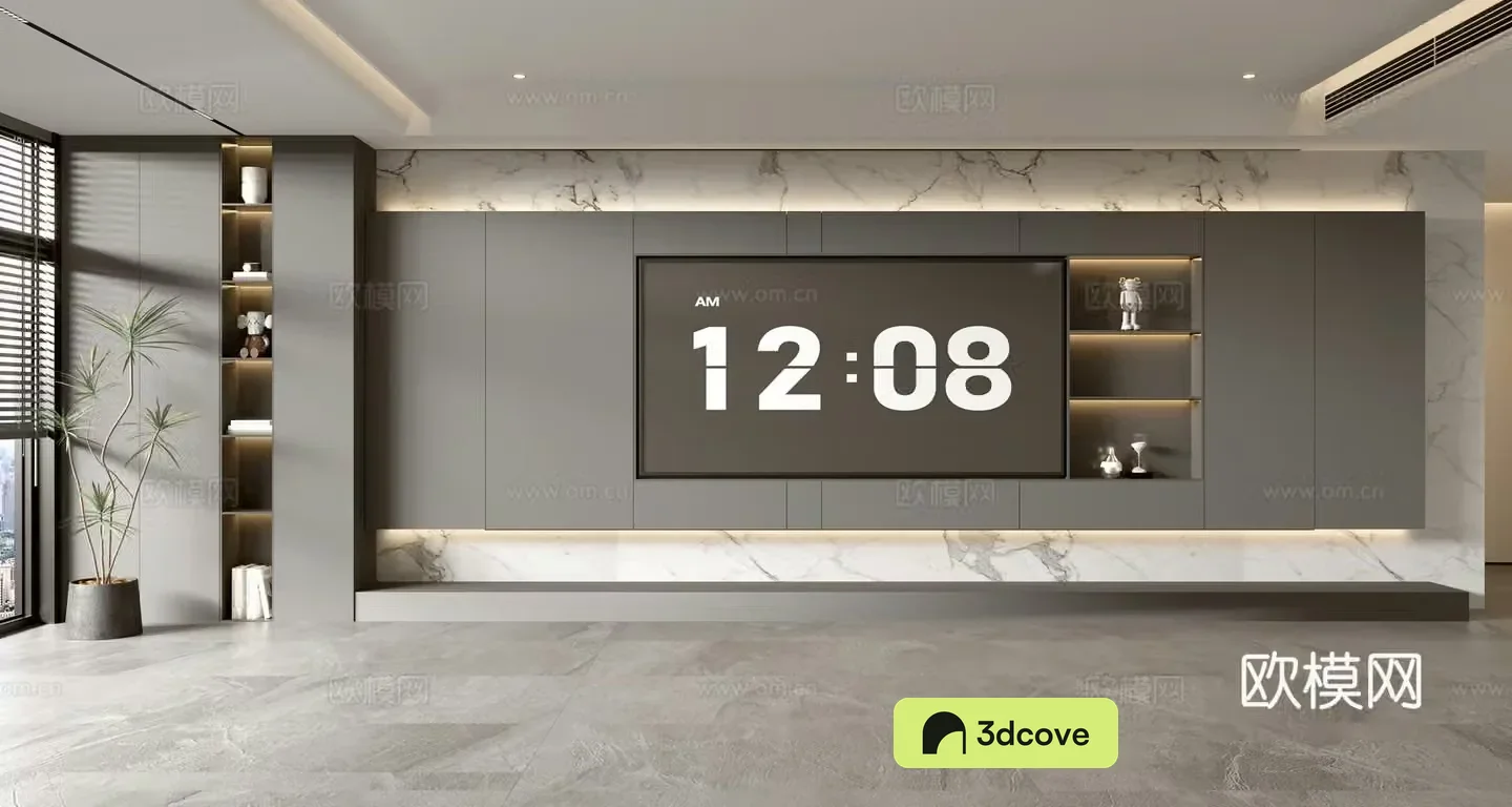 Modern TV background wall