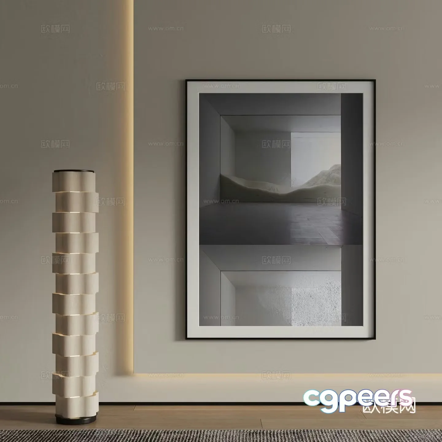 Modern Art Painting Decorative Painting 3D Model