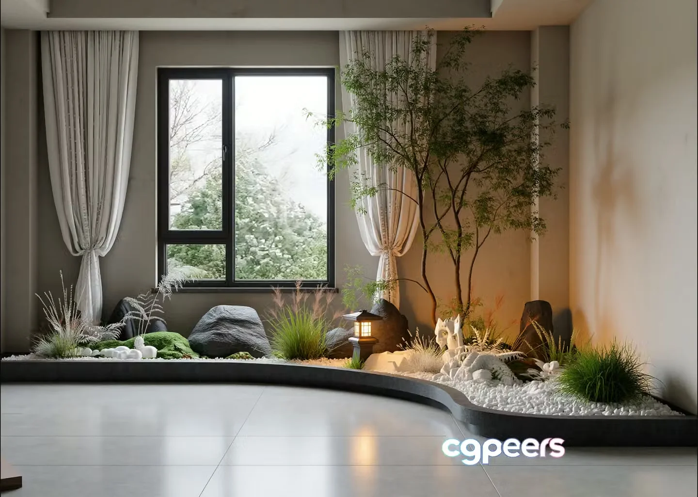 Modern Indoor Garden 3D Model – 9561 – VRAY Render