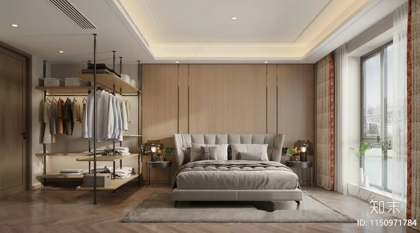 Cozy Modern Bedroom 3D Model – 6109 – VRAY Render