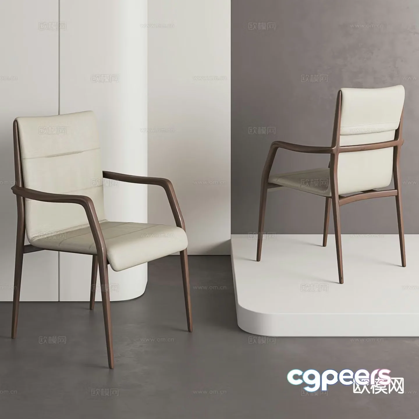 Medieval style chair dining chair 3d model