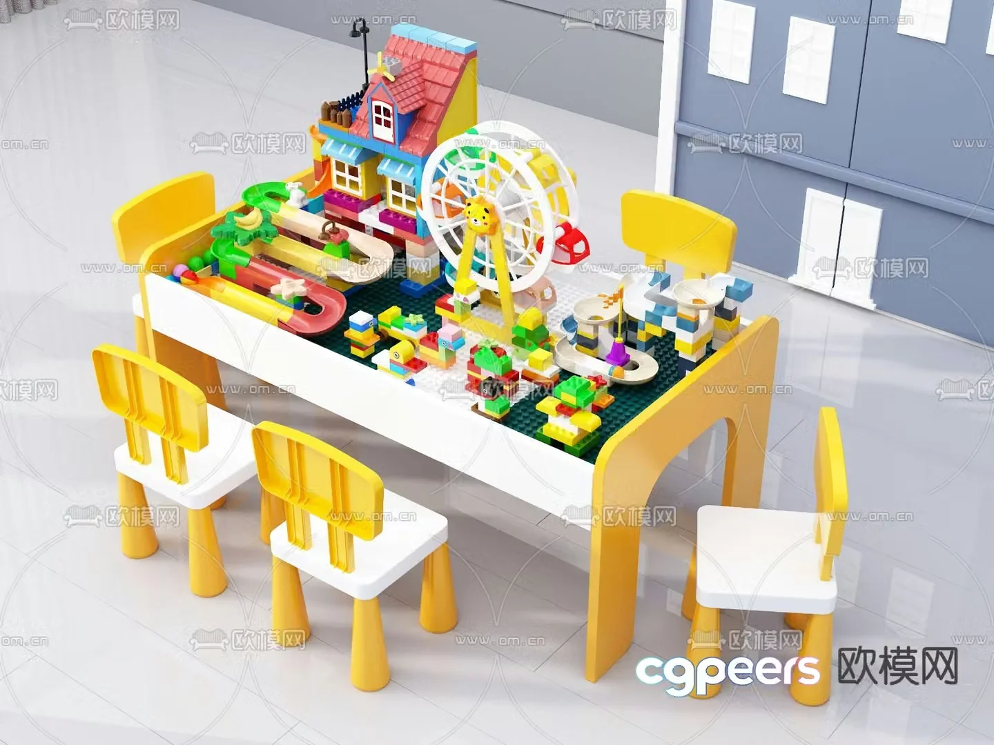 Building block table children’s toys 3d model