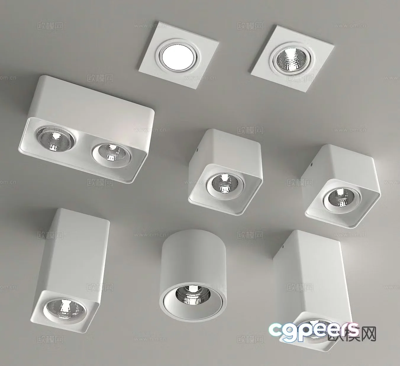 Surface mounted downlight spotlight magnetic light track light 3D model