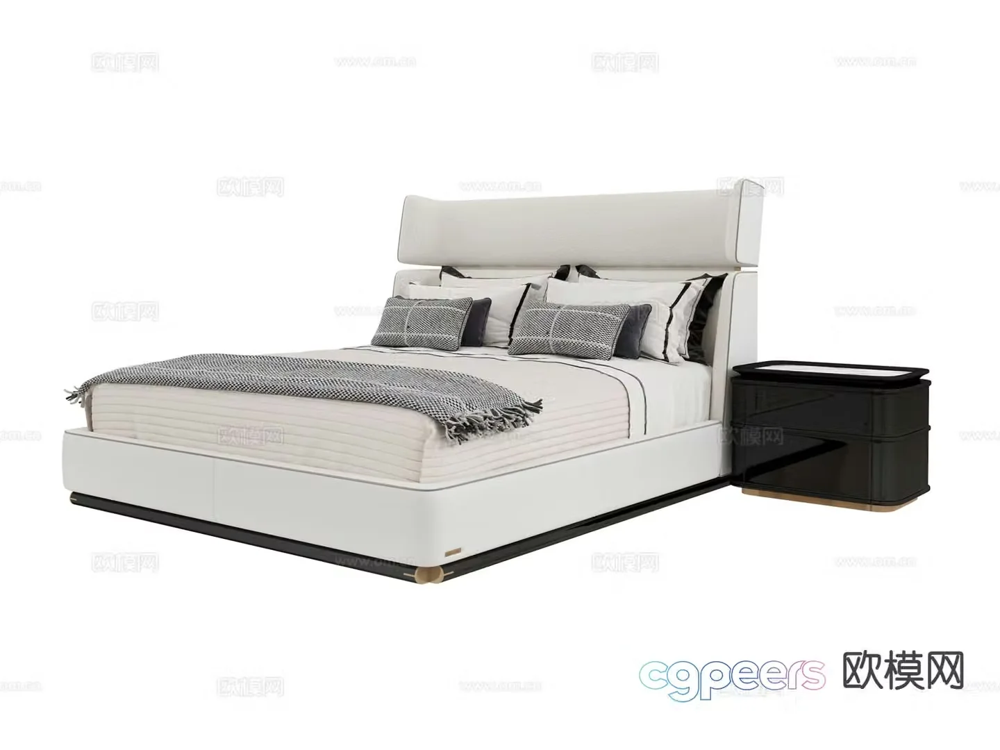 visionnaire double bed 3d model