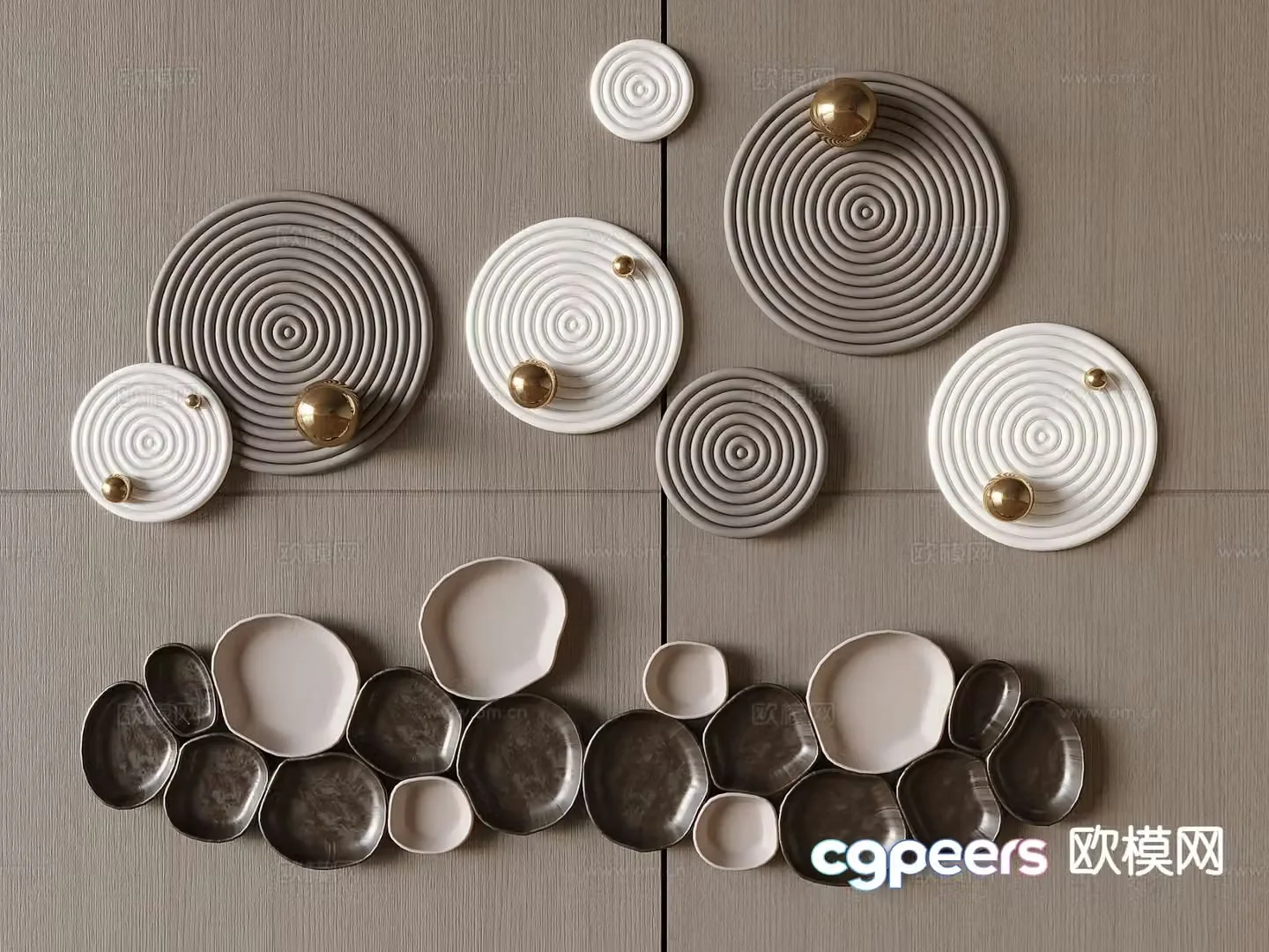 Light luxury wall decoration wall decoration entrance hanging decoration 3D model