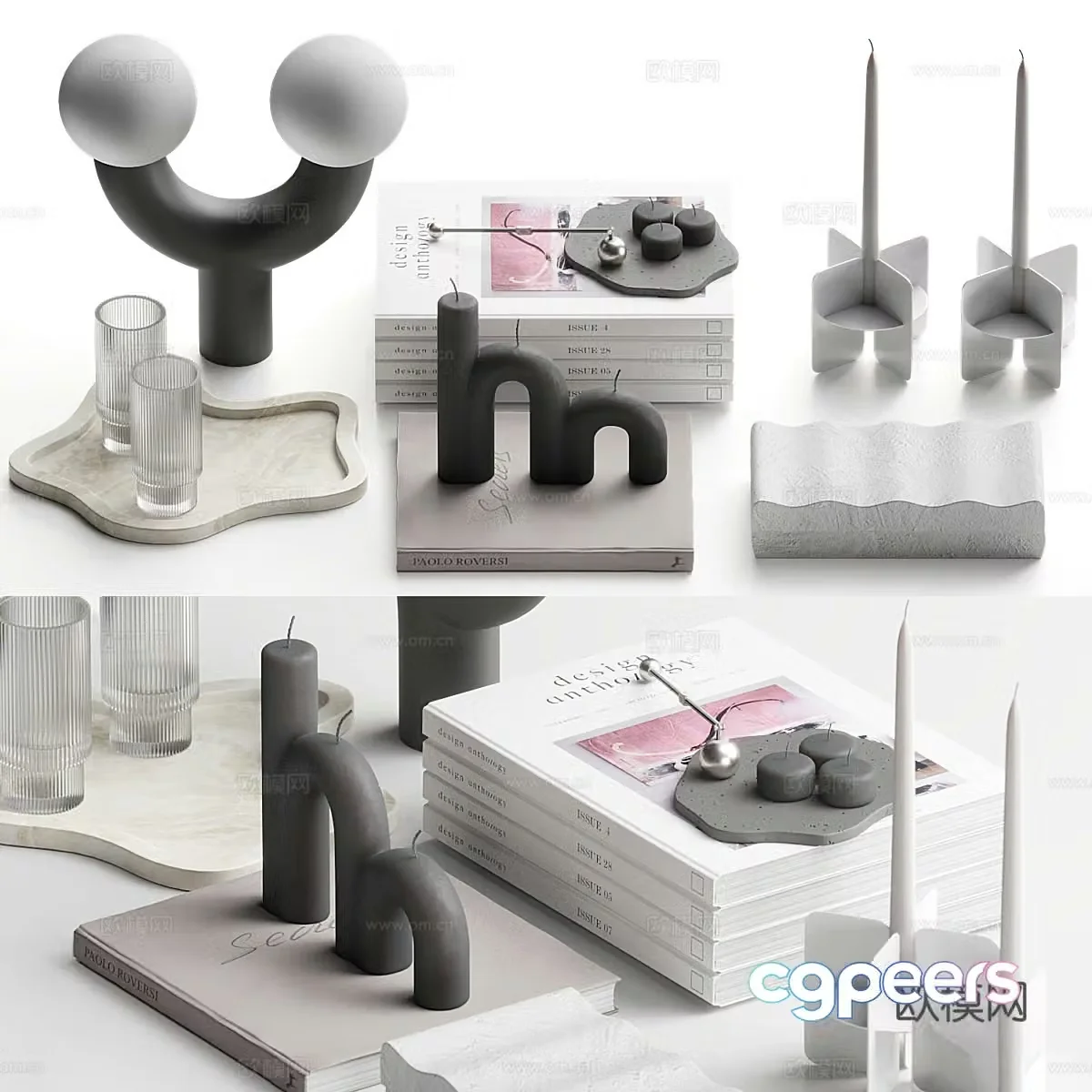 Modern jewelry ornament combination 3D model