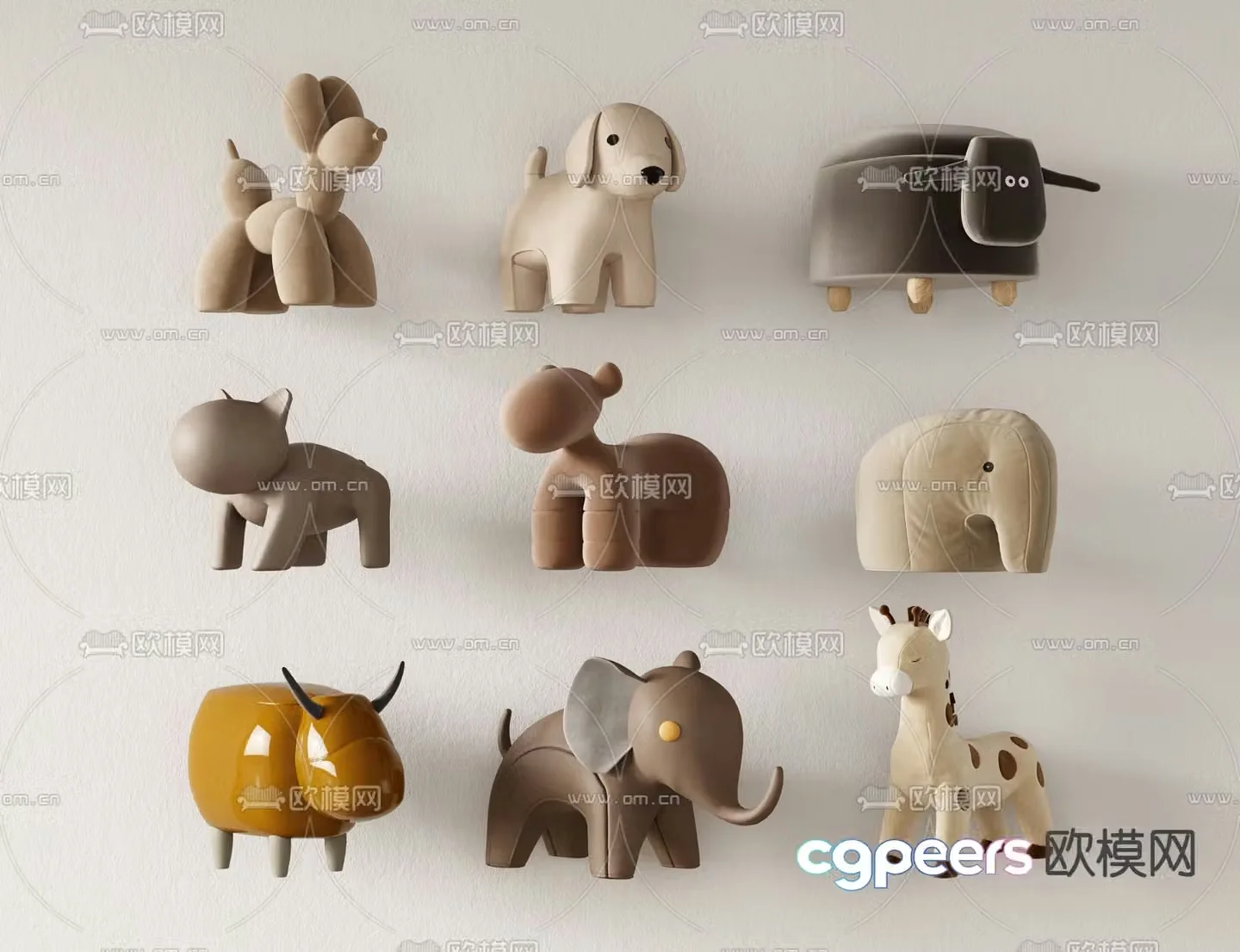 Modern children’s plush toy doll 3d model