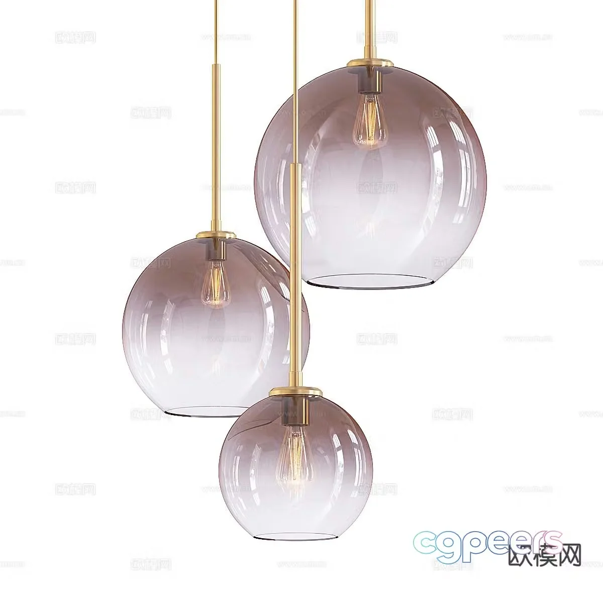 Modern glass chandelier spherical chandelier 3d model