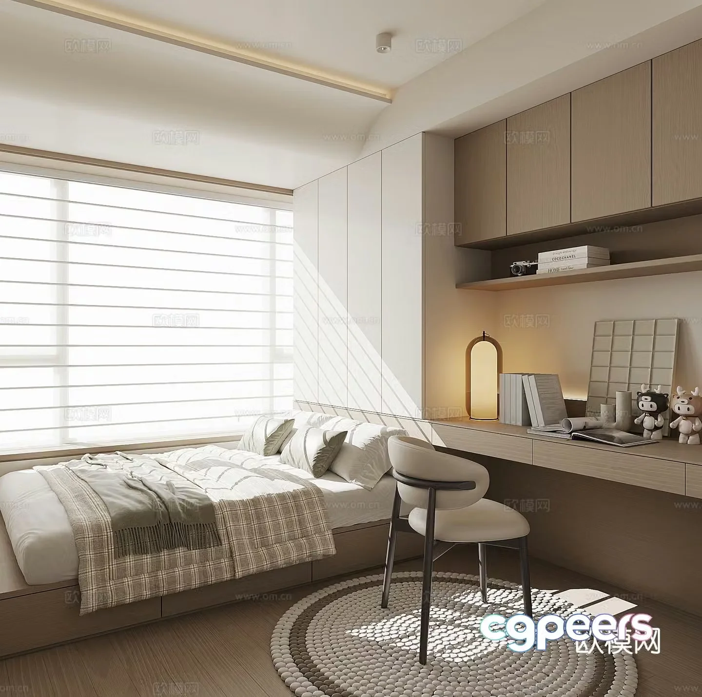 Modern tatami bedroom 3d model