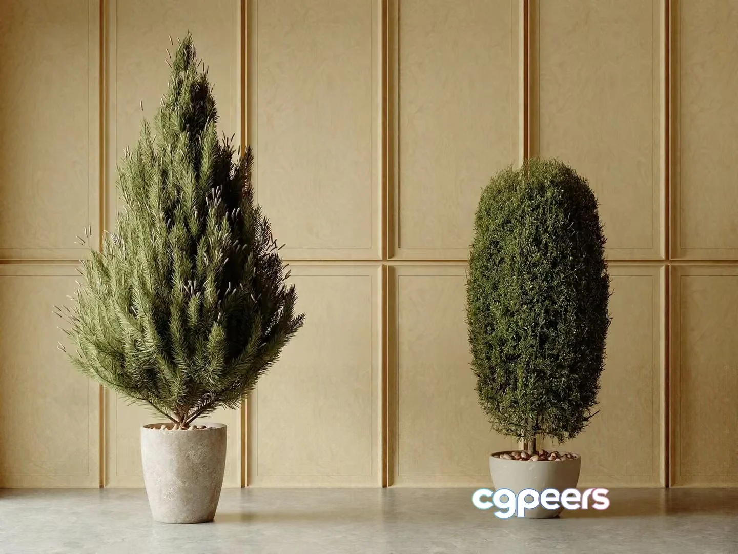 Two Potted Trees 3D Model – 5578 – CORONA Render