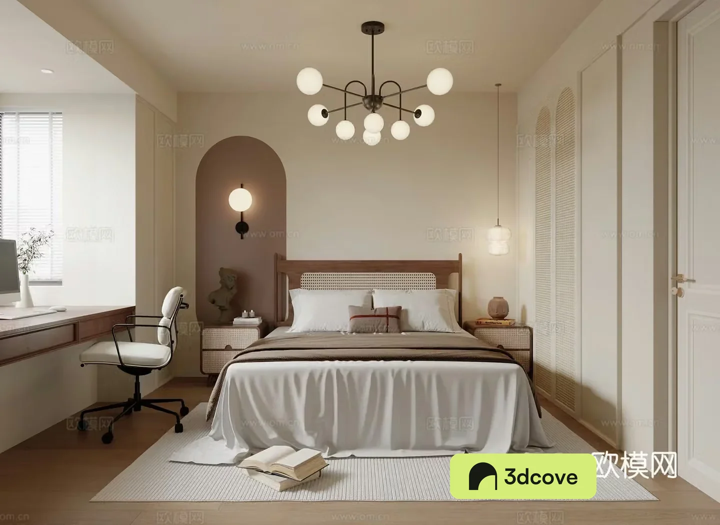 Middle-aged bedroom 3d model