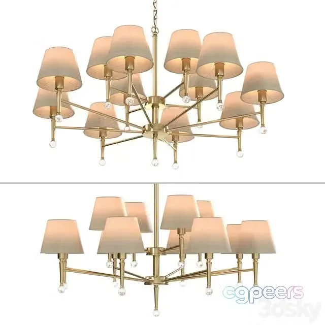3ds Max Free – Pendant lamp Freya FR5190PL-12BS1 Rosemary