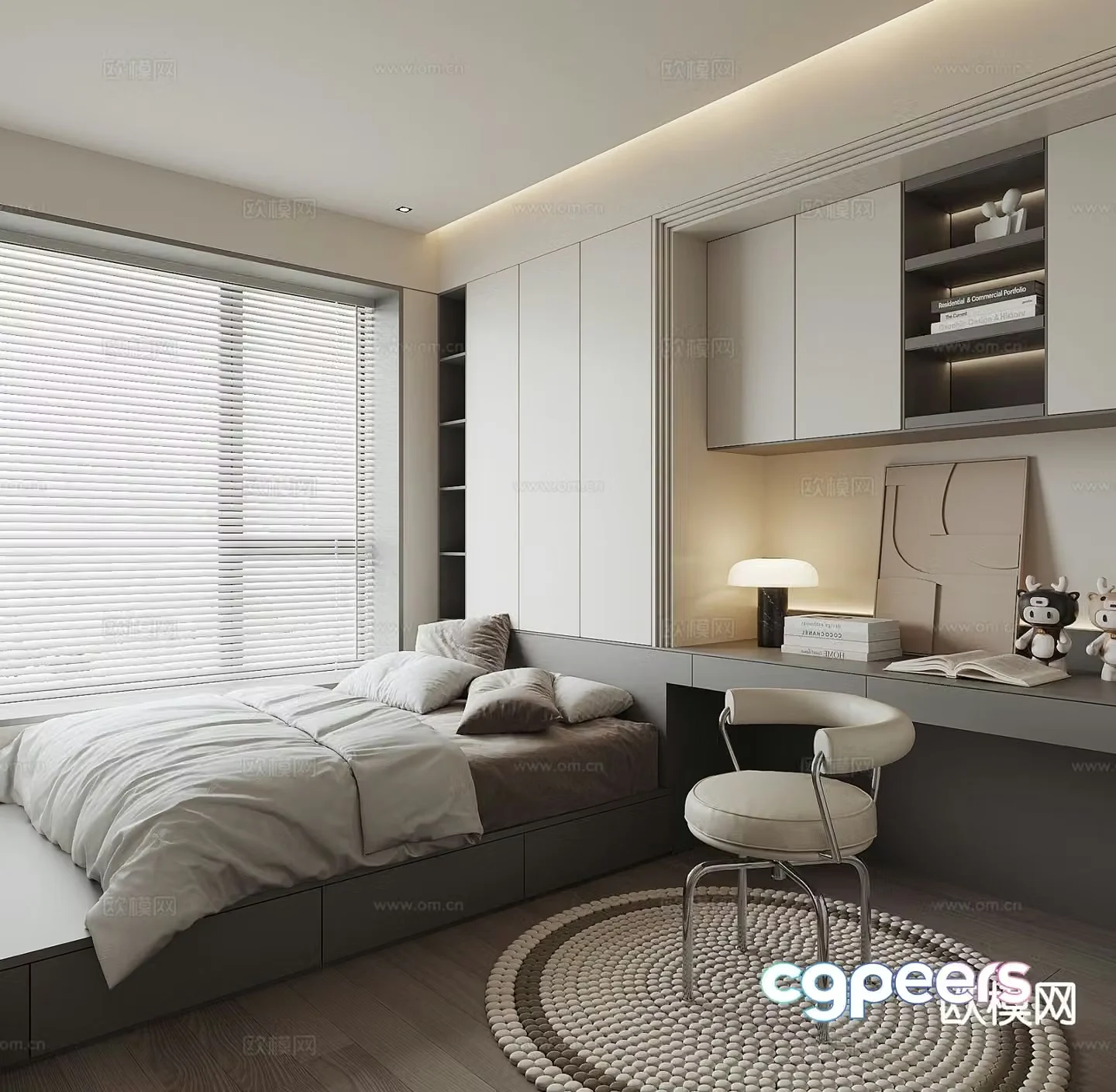 Modern tatami bedroom 3d model