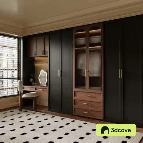 Modern Dark Wood Closet