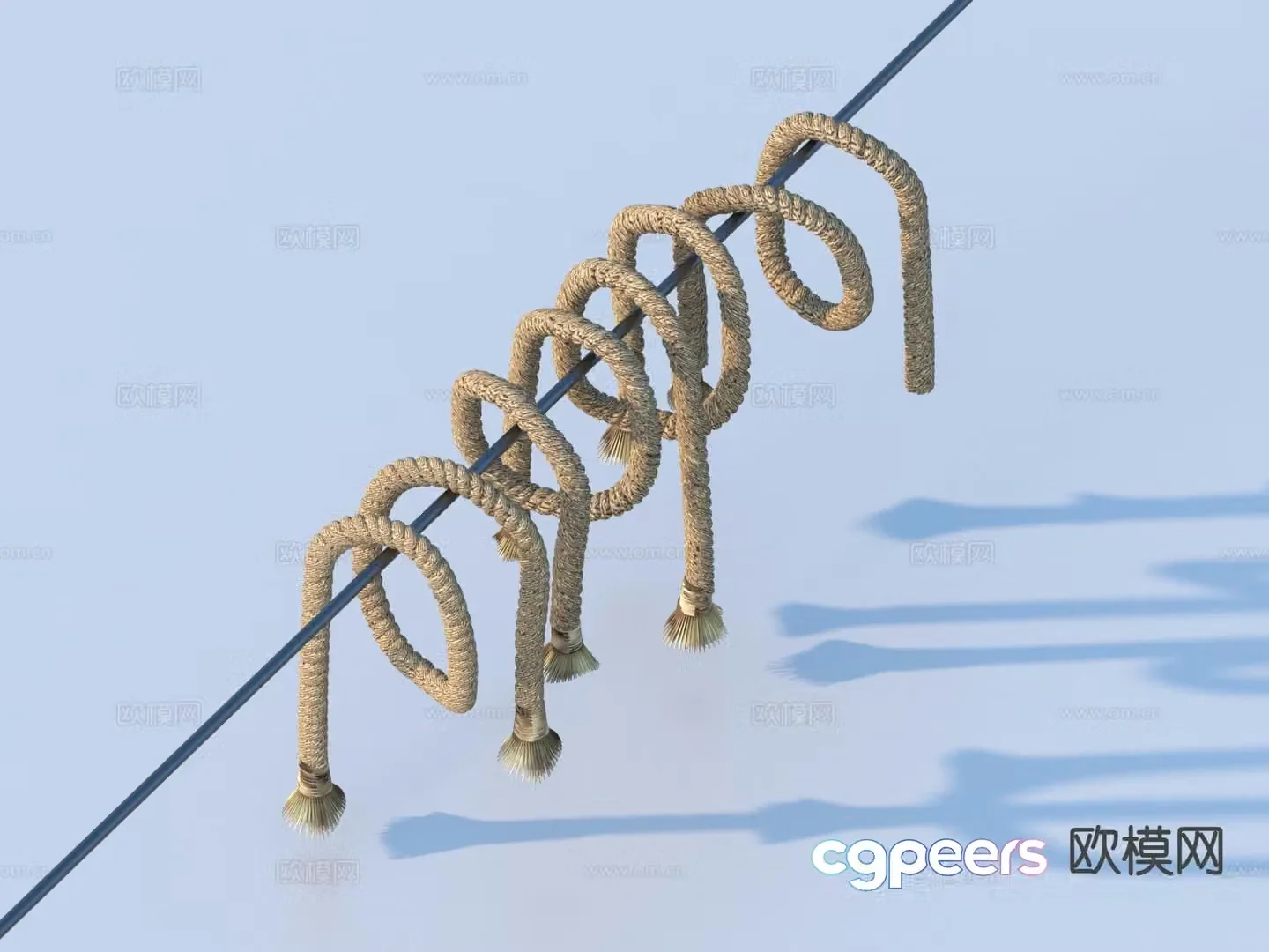 rope rope pile hemp rope rope ball rope 3d model