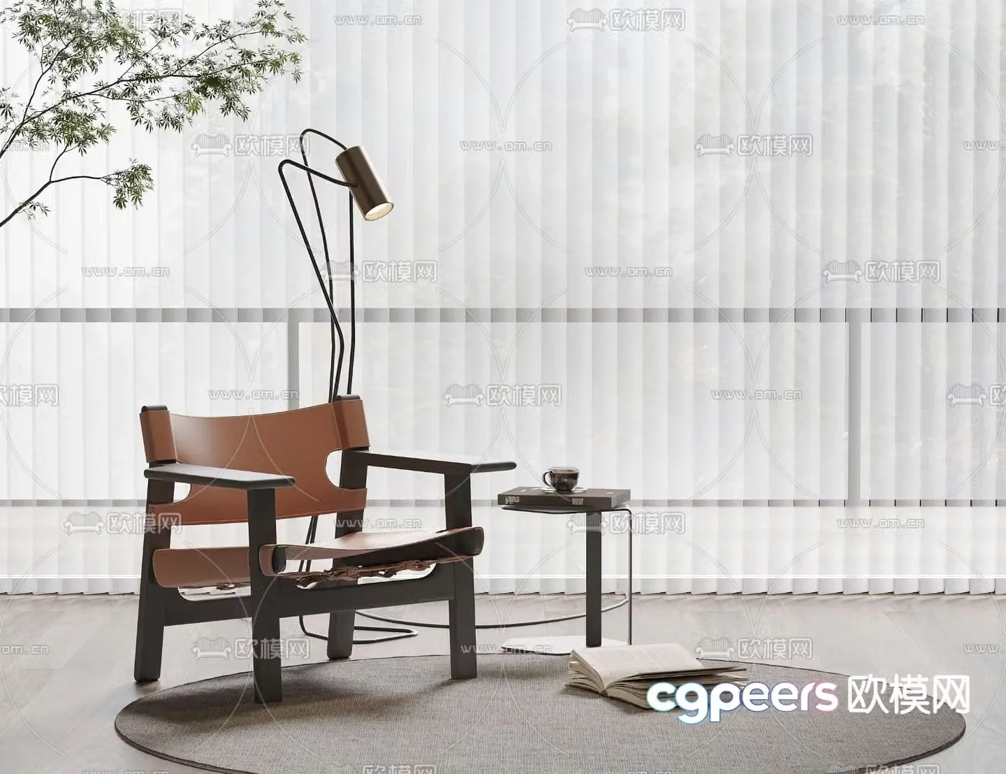 Wabi-sabi chair leisure chair 3d model