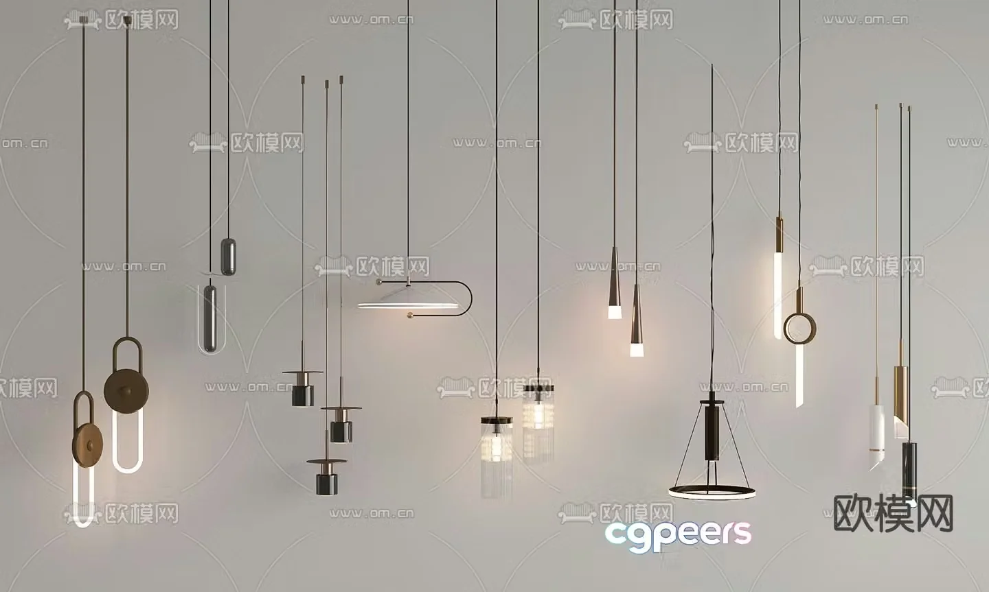 Modern chandelier bedside chandelier 3d model