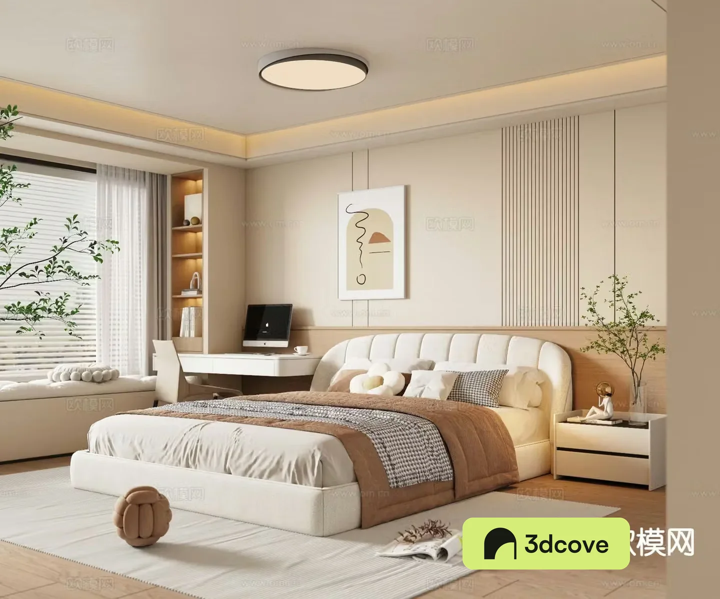 Cream style master bedroom