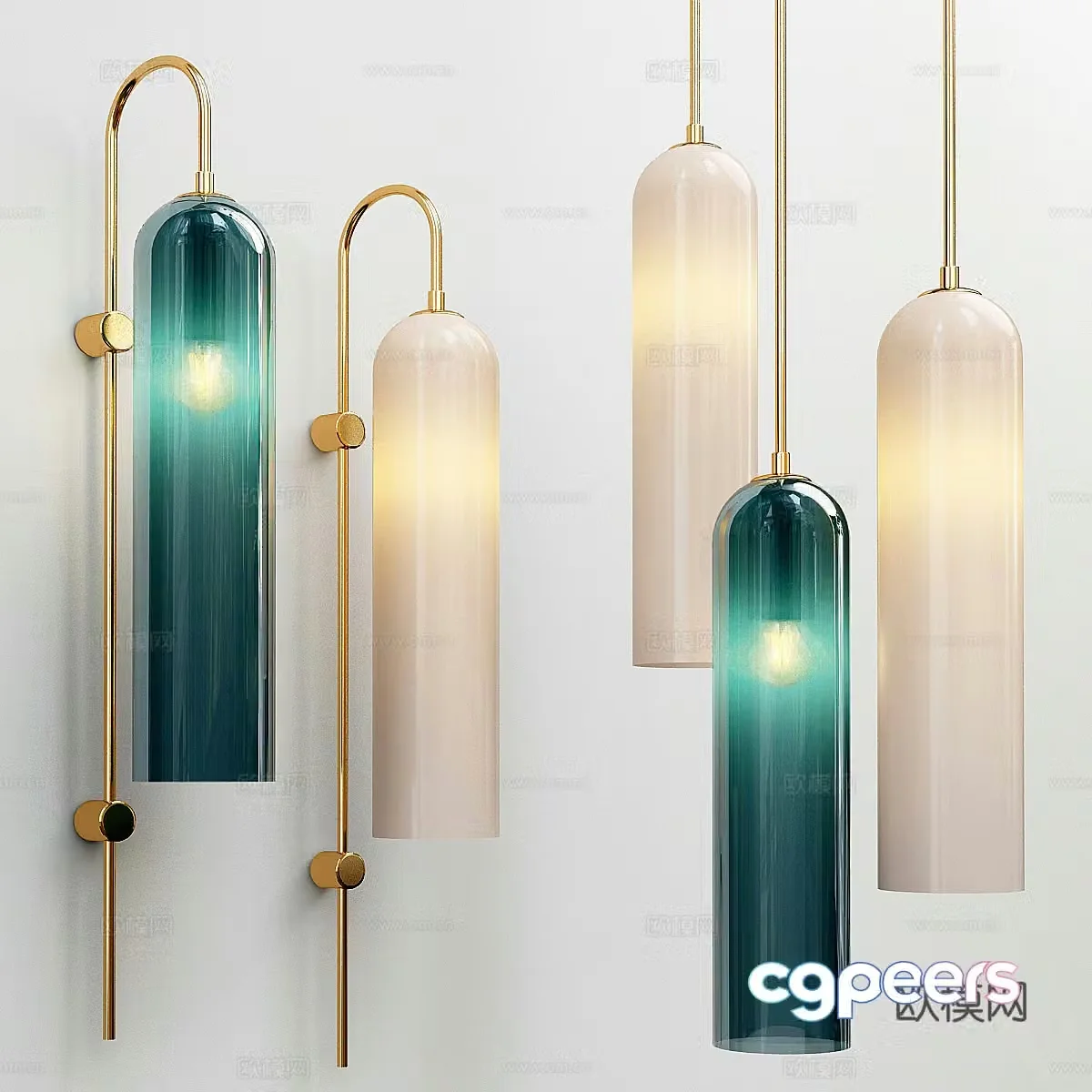 Floating minimalist lighting 3d model