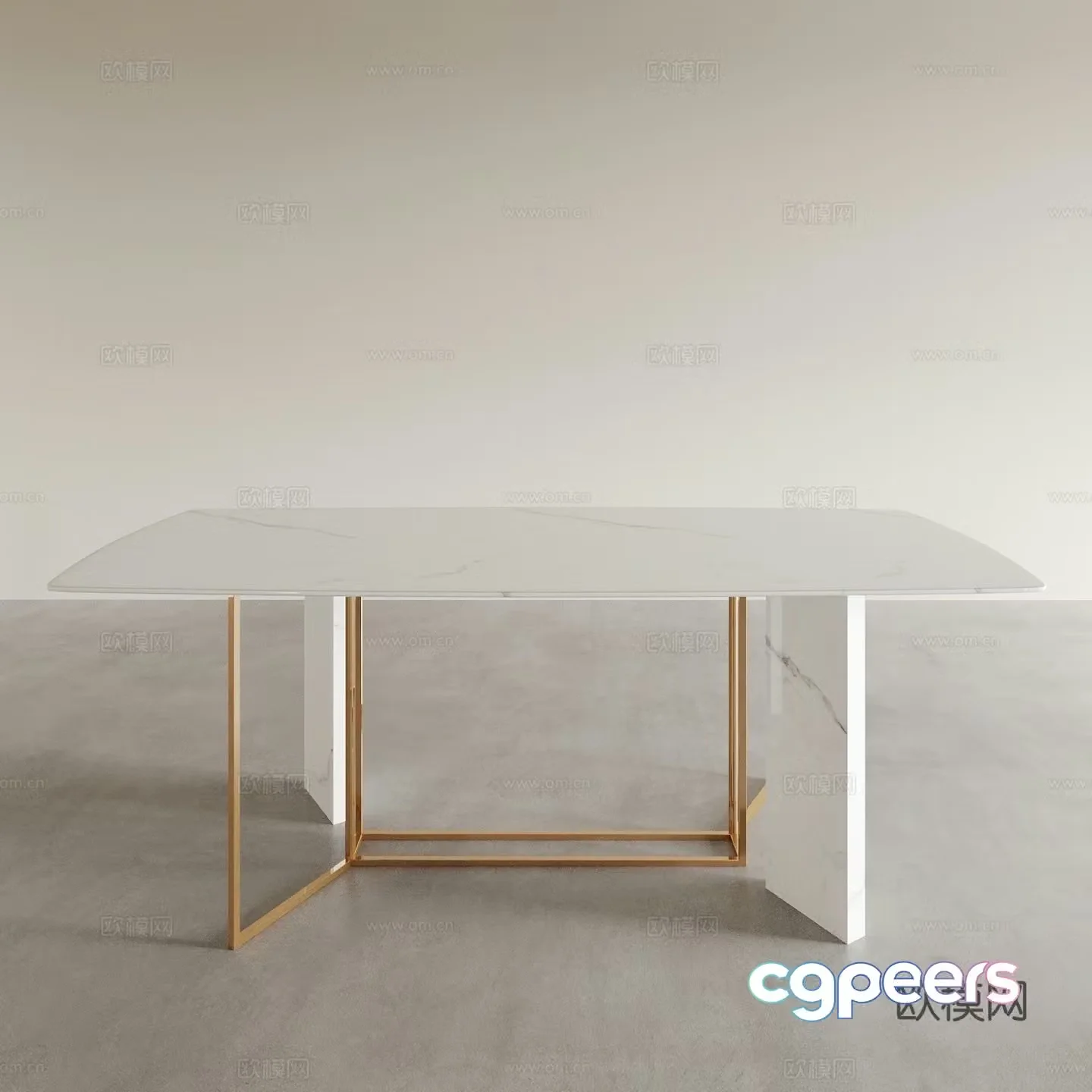 Marble dining table 3d model