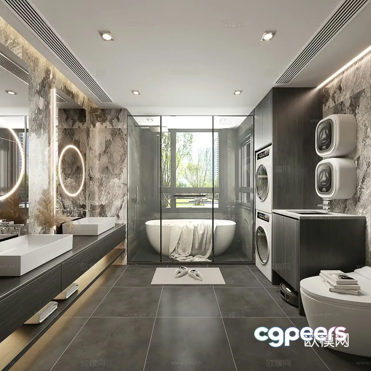 Modern premium bathroom 3d model