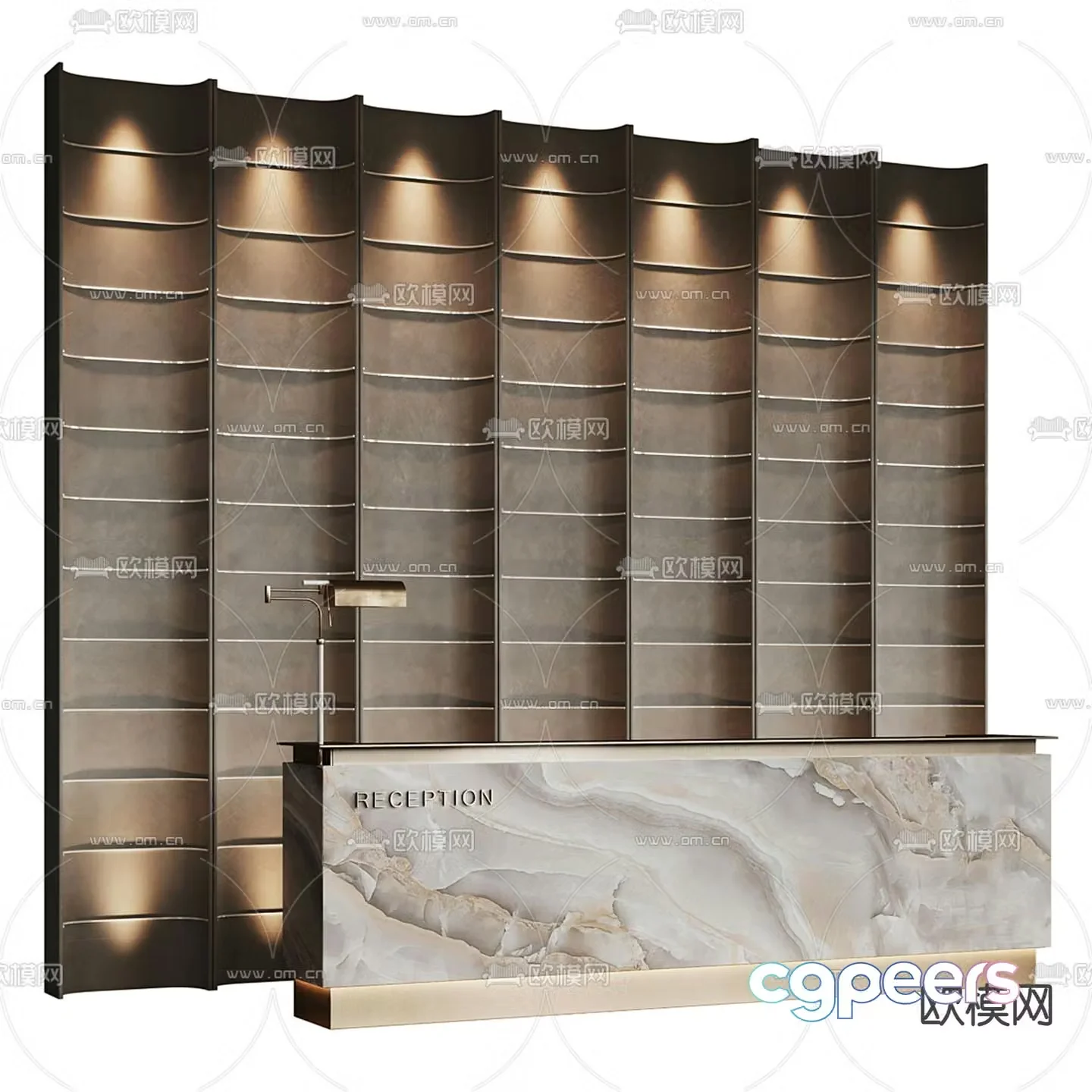 Front desk service desk reception desk 3d model