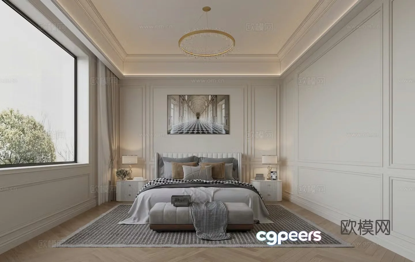 American bedroom 3d model