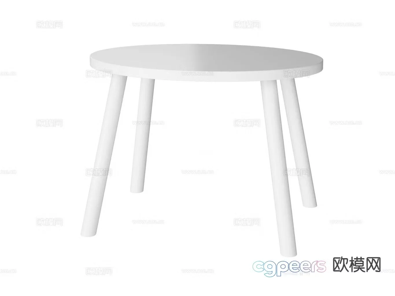 Modern round table dining table 3d model