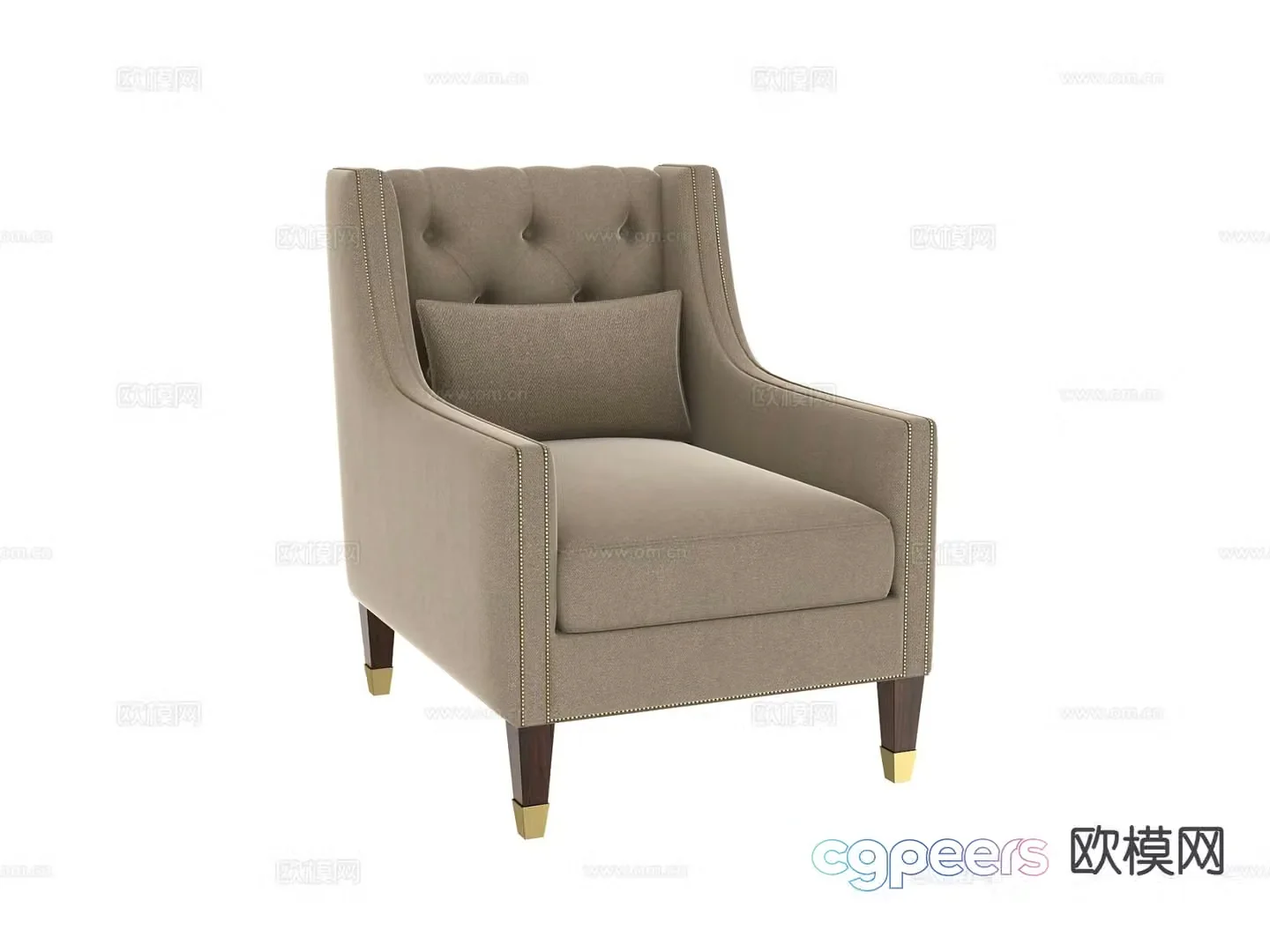 American sofa single sofa 3d model